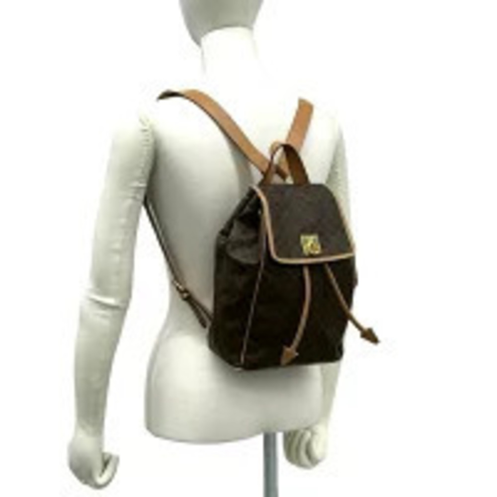 Celine Triomphe Ring Brown Leather Daypack Backpack Macadam Blazon Brown